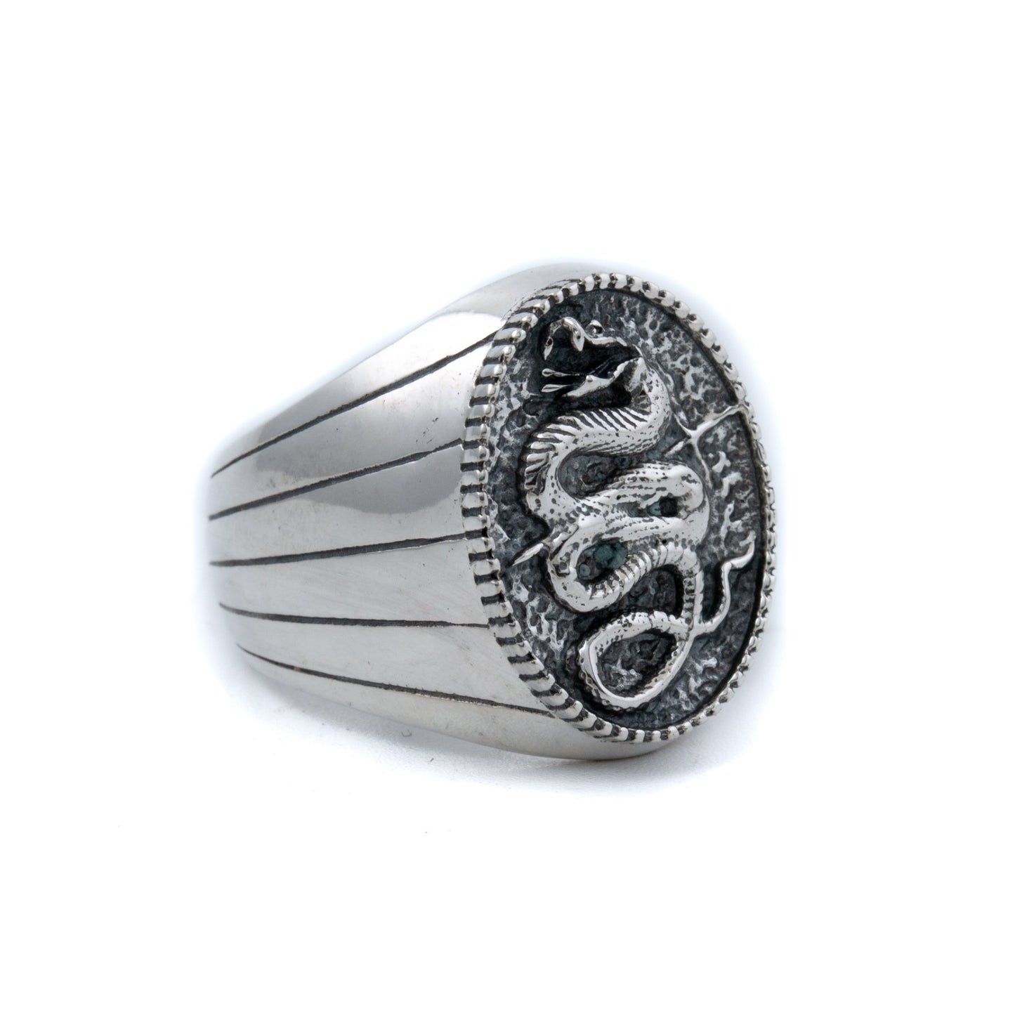 Silver Snake Signet Ring - Kingdom Jewelry