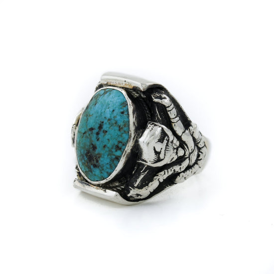 Load image into Gallery viewer, Silver Vintage Tibetan Turquoise Ring - Kingdom Jewelry
