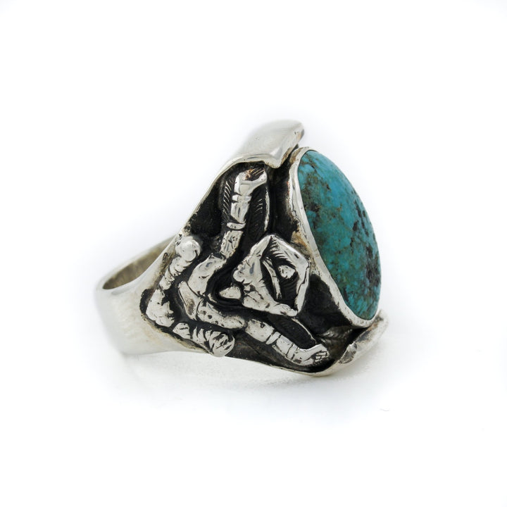 Silver Vintage Tibetan Turquoise Ring - Kingdom Jewelry