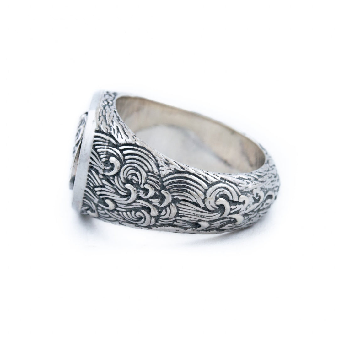 Silver "Wave" Signet Ring - Kingdom Jewelry