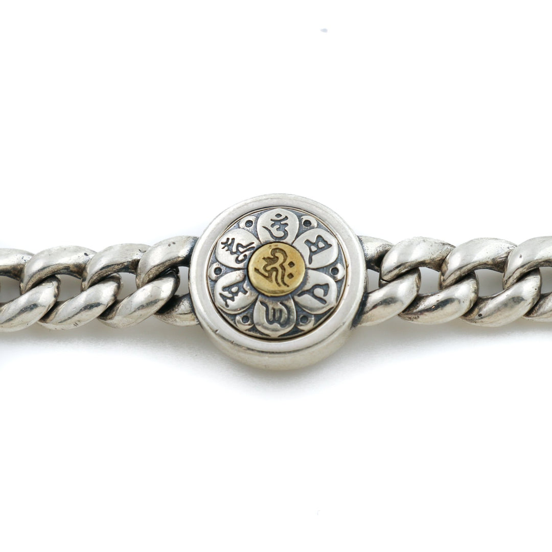 Silver x Brass Spinner Curb Link Bracelet - Kingdom Jewelry