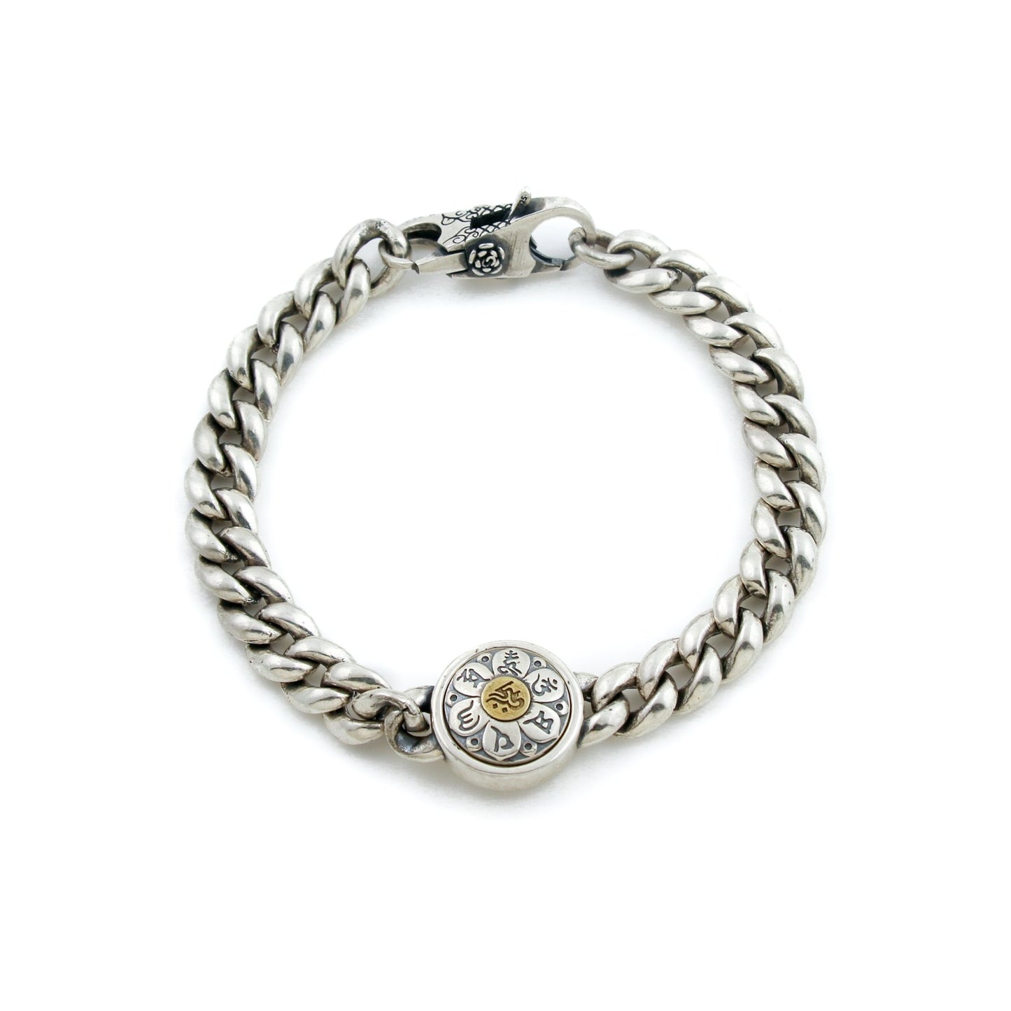 Silver x Brass Spinner Curb Link Bracelet - Kingdom Jewelry