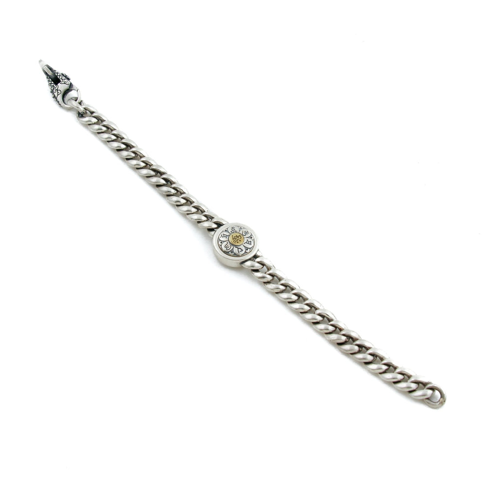 Silver x Brass Spinner Curb Link Bracelet - Kingdom Jewelry