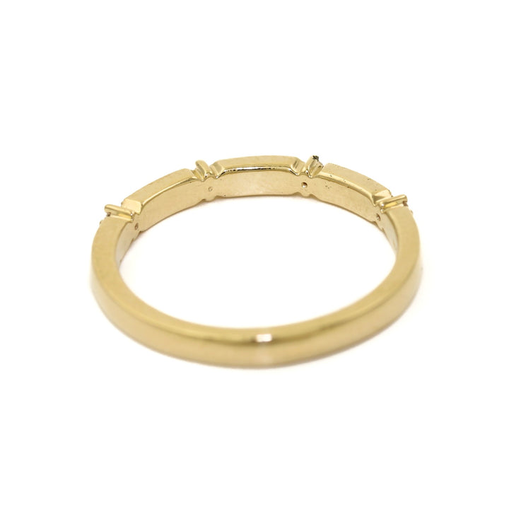 Simple Textured Gold and with Diamond Accent - Kingdom Jewelry
