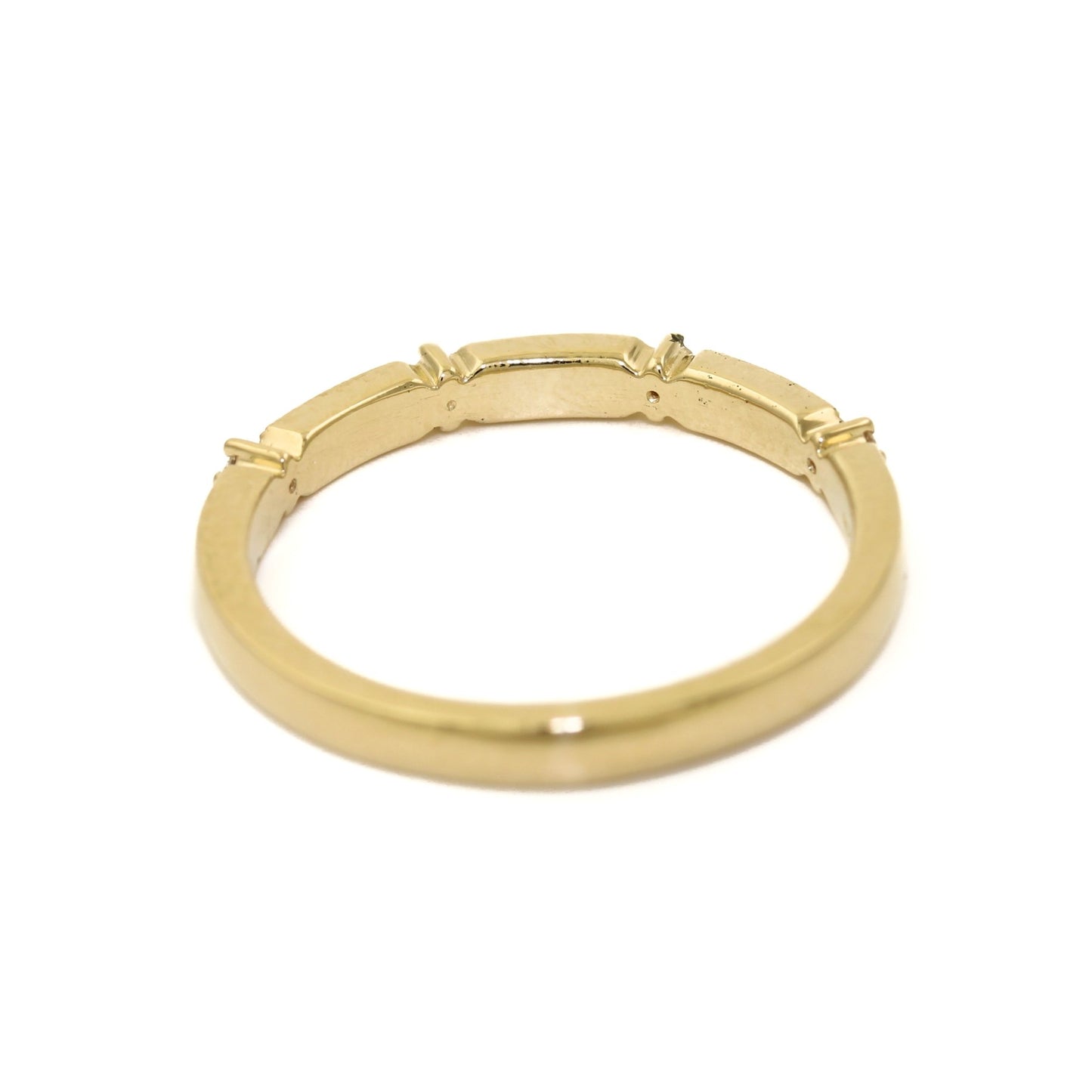 Simple Textured Gold and with Diamond Accent - Kingdom Jewelry
