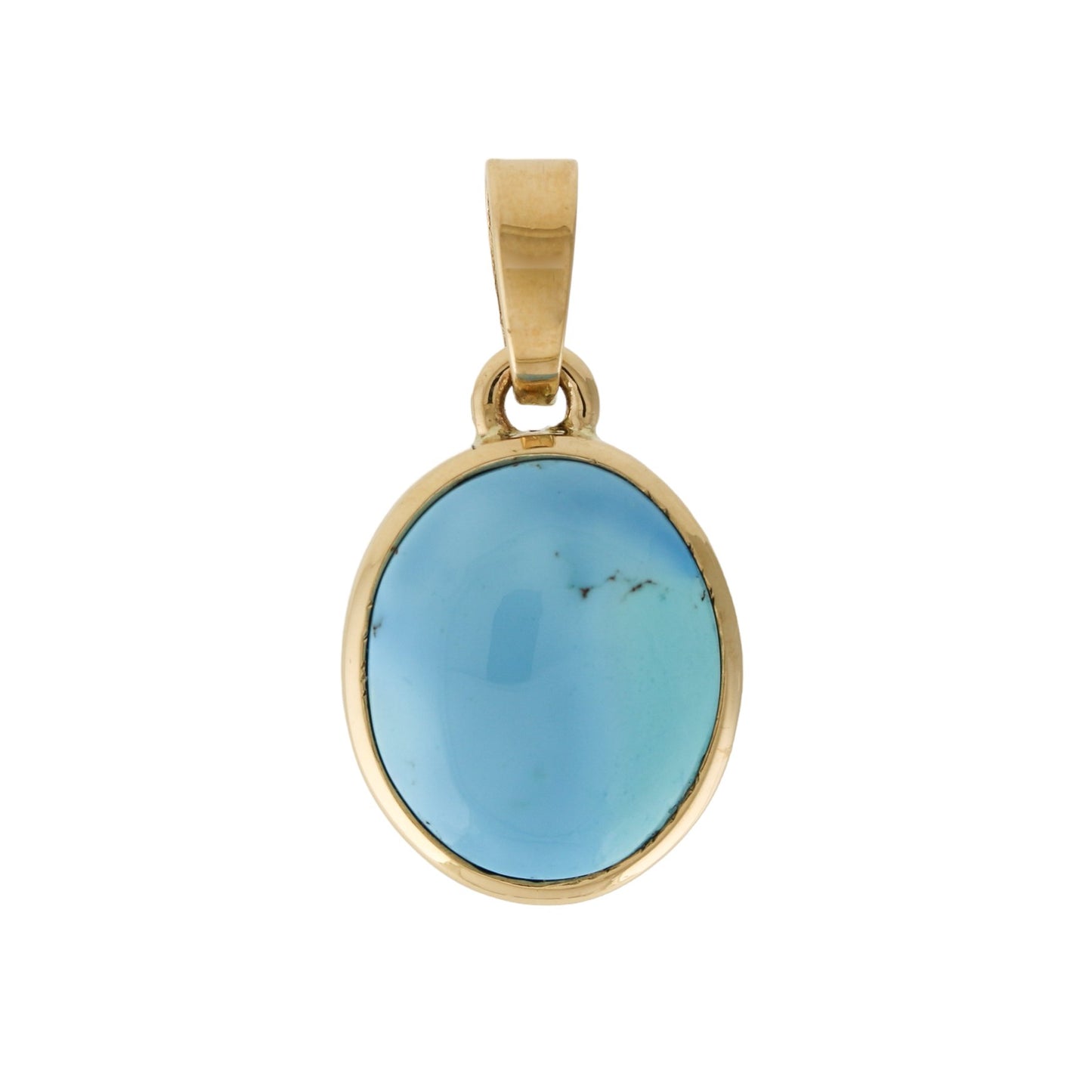 Skyward 14 KT Gold x Lavender Golden Hills Turquoise Oval Pendant - Kingdom Jewelry