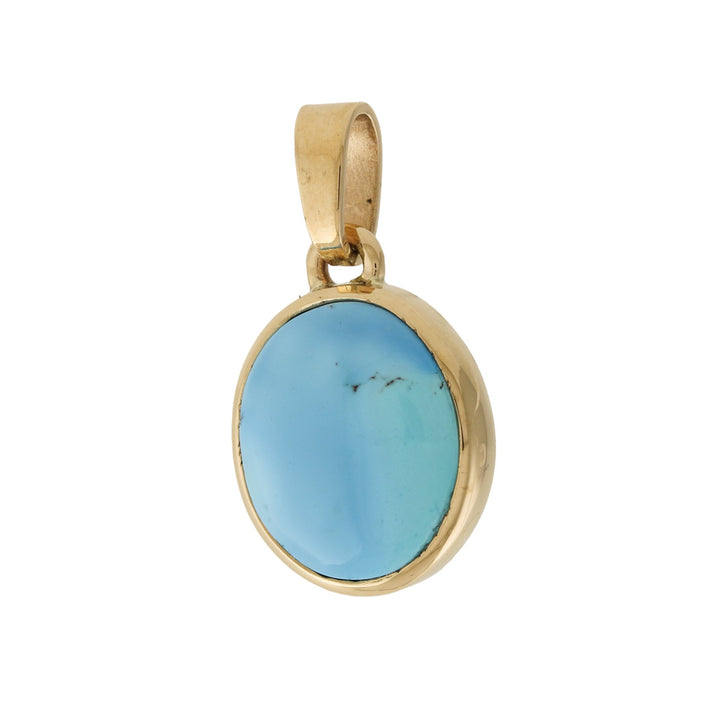 Skyward 14 KT Gold x Lavender Golden Hills Turquoise Oval Pendant - Kingdom Jewelry