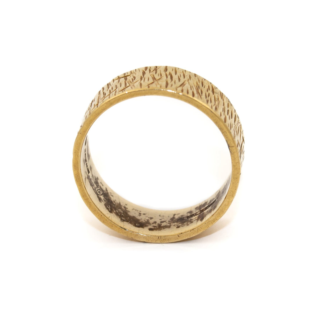 Slash Textured 18K Gold Band - Kingdom Jewelry