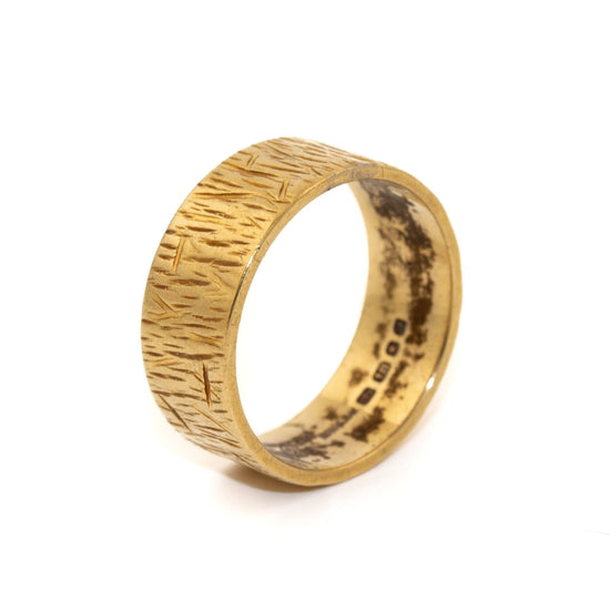 Slash Textured 18K Gold Band - Kingdom Jewelry