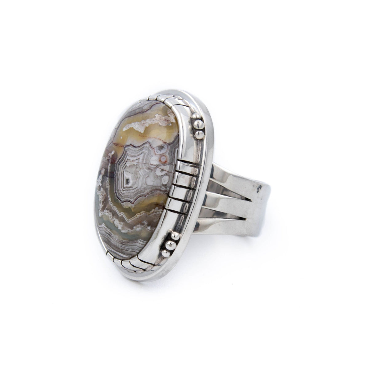 Sleek Lace Agate Ring - Kingdom Jewelry