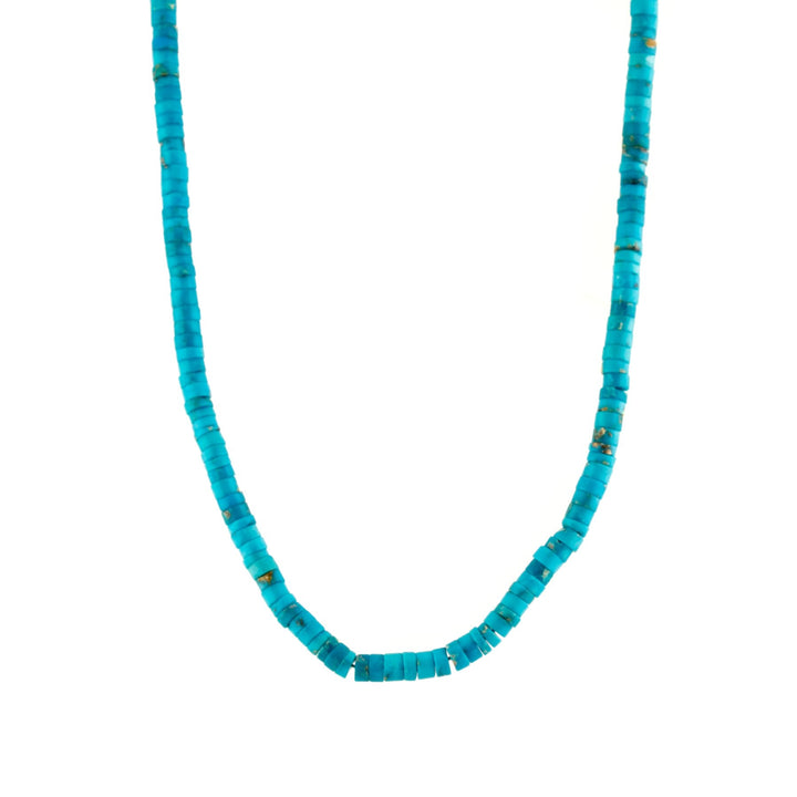 Sleeping Beauty Turquoise Heishi Necklace 2 - Kingdom Jewelry