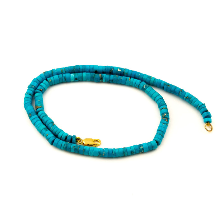 Sleeping Beauty Turquoise Heishi Necklace 2 - Kingdom Jewelry