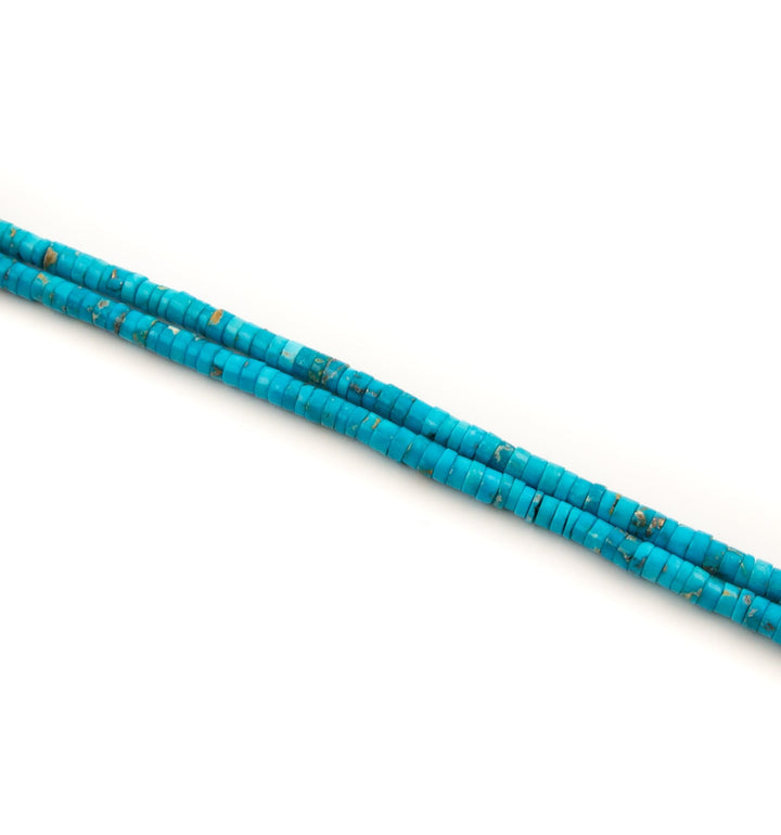 Sleeping Beauty Turquoise Heishi Necklace 2 - Kingdom Jewelry