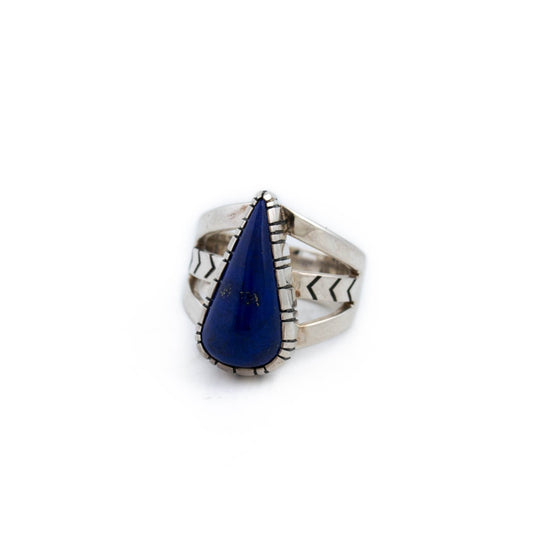 Small Teardrop Lapis Ring - Kingdom Jewelry