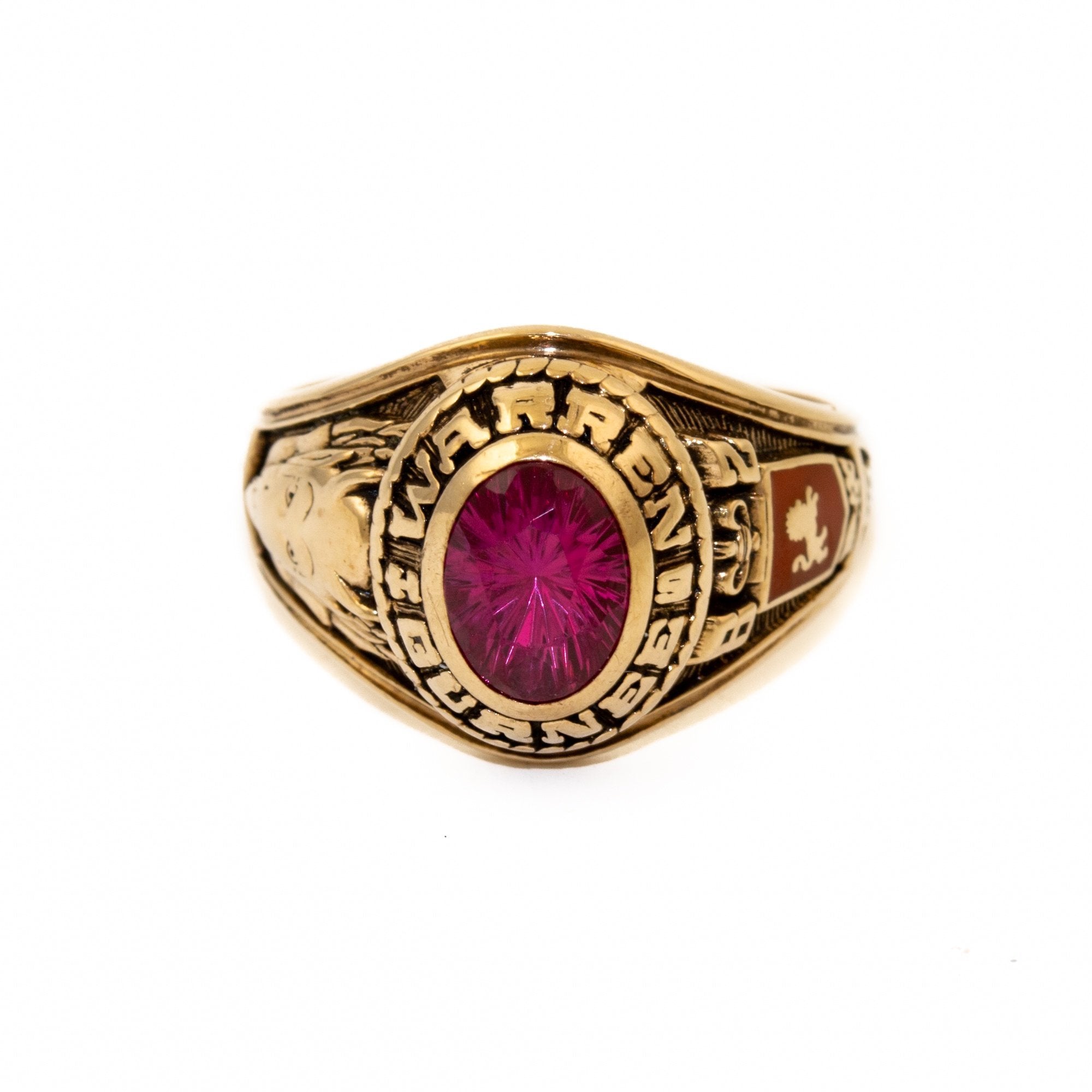 Solid Gold Synthetic Stone Class Ring – Kingdom Jewelry
