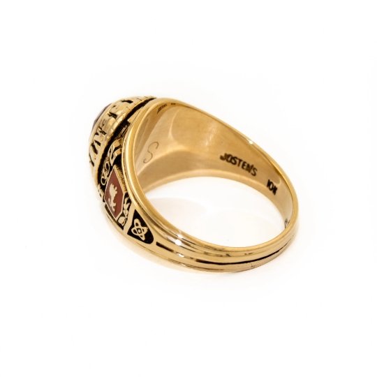 Solid Gold Synthetic Stone Class Ring - Kingdom Jewelry