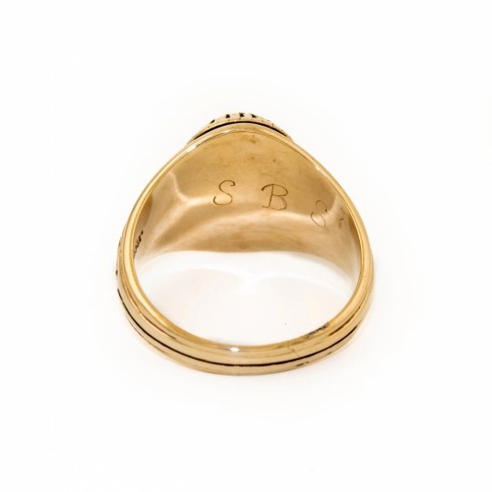 Solid Gold Synthetic Stone Class Ring - Kingdom Jewelry