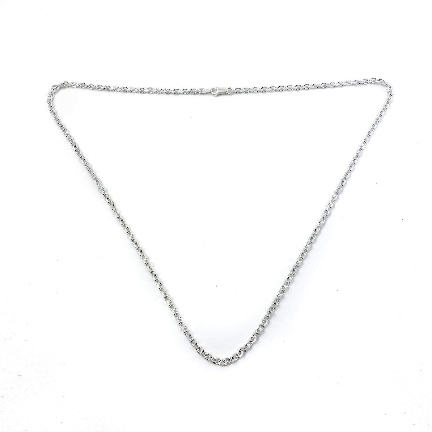Solid Sterling Silver 3mm Trace Link Chain Necklace - Kingdom Jewelry
