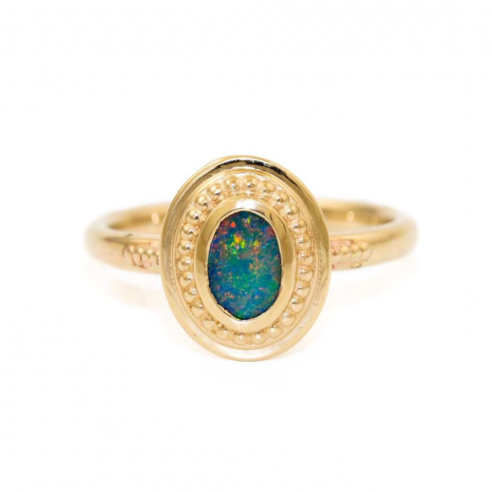 
                      
                        Sonoran Gold Australian Opal Signet - Kingdom Jewelry
                      
                    