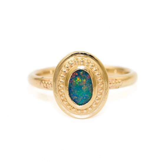 Sonoran Gold Australian Opal Signet - Kingdom Jewelry