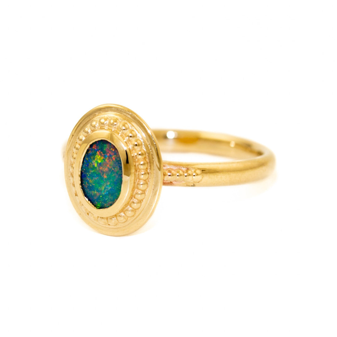 Sonoran Gold Australian Opal Signet - Kingdom Jewelry