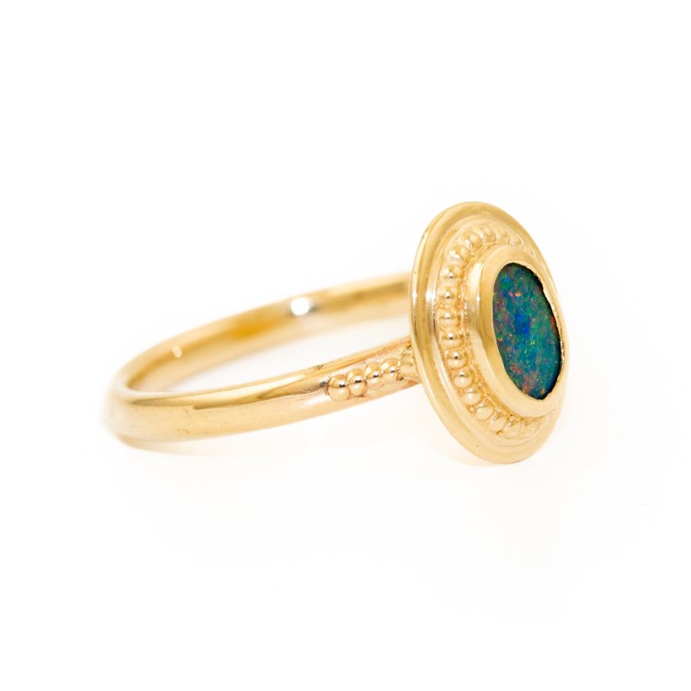 Sonoran Gold Australian Opal Signet - Kingdom Jewelry