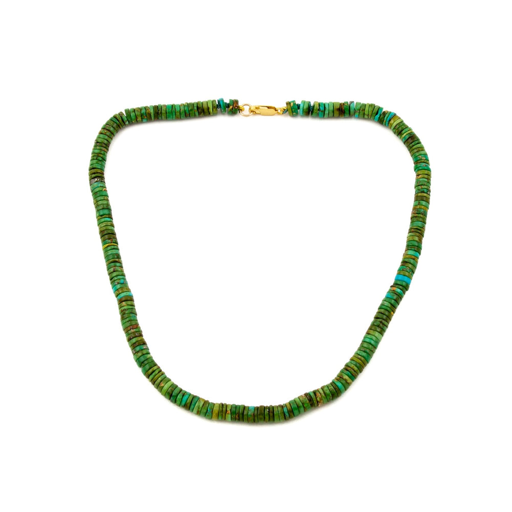 
                      
                        Sonoran Gold Green Turquoise Heishi Necklace - Kingdom Jewelry
                      
                    