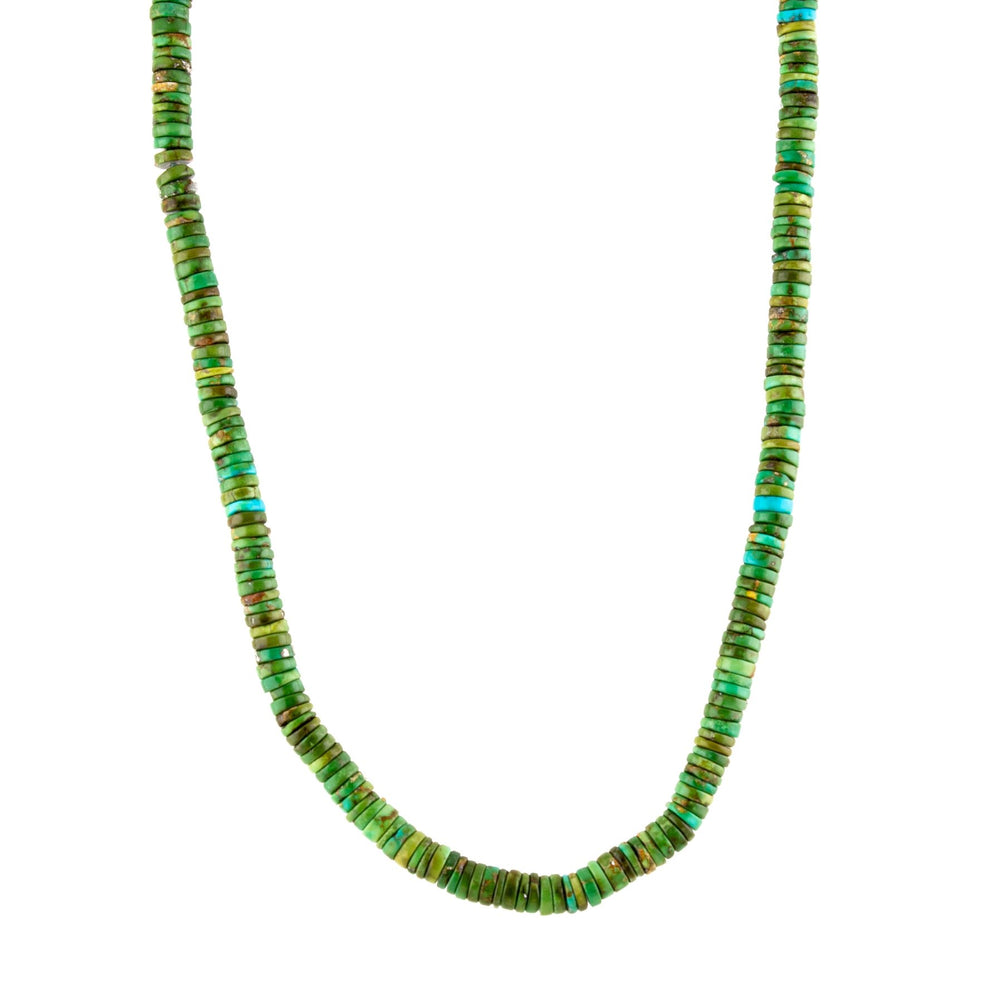 
                      
                        Sonoran Gold Green Turquoise Heishi Necklace - Kingdom Jewelry
                      
                    