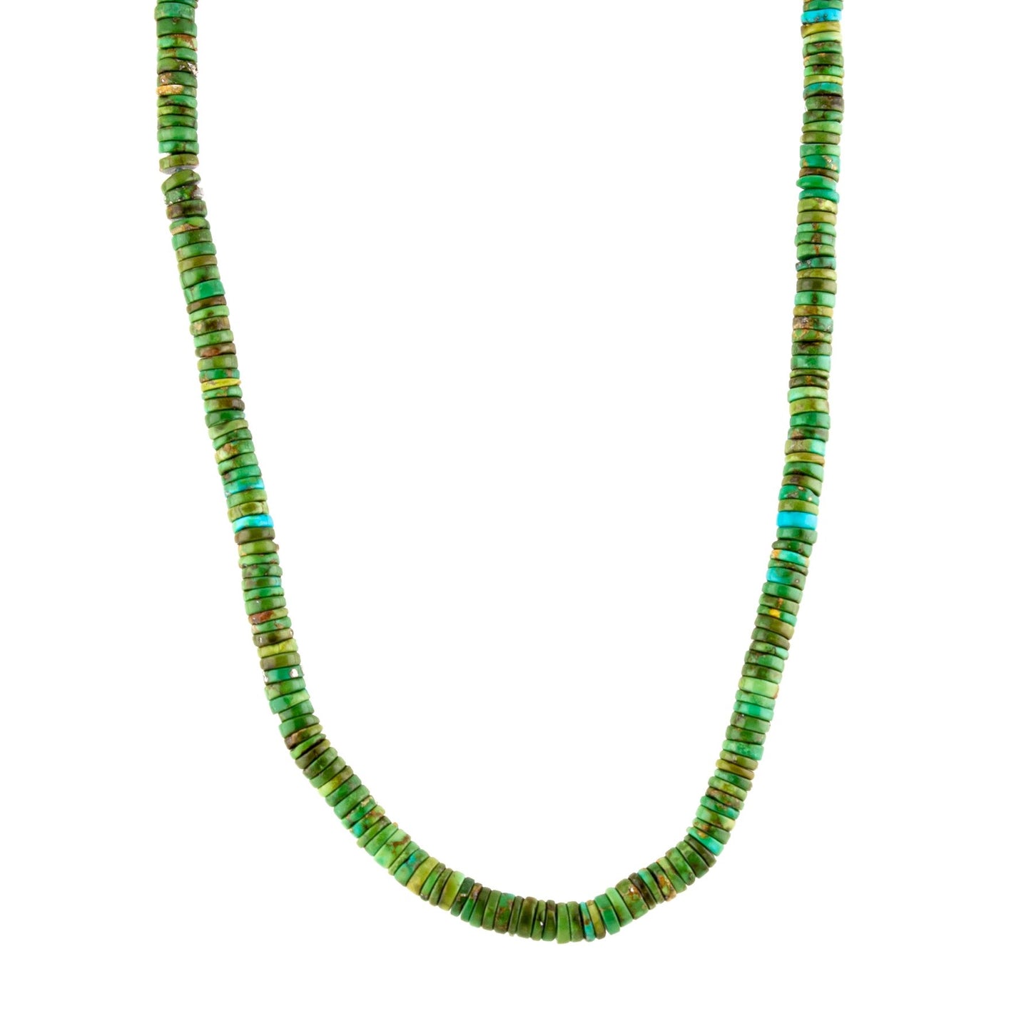 Sonoran Gold Green Turquoise Heishi Necklace - Kingdom Jewelry
