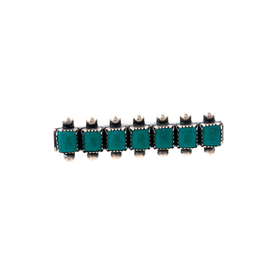 Square Cut Turquoise Bar Brooch - Kingdom Jewelry