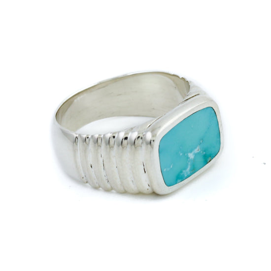 Load image into Gallery viewer, Square Cut Turquoise Ring - Kingdom Jewelry
