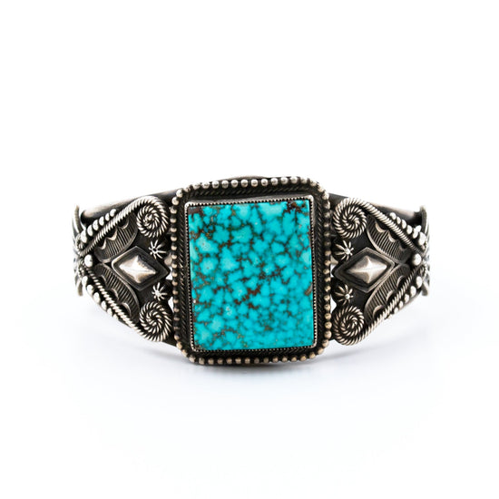 Squared Webby Kingman Turquoise Cuff - Kingdom Jewelry