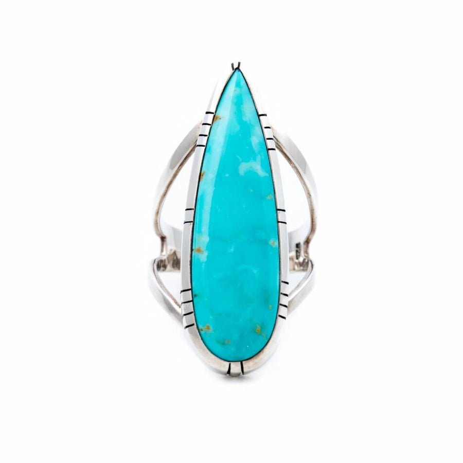 Stabilized Kingman Teardrop Andromeda Ring - Kingdom Jewelry