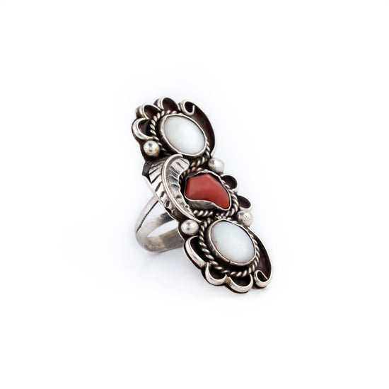 Load image into Gallery viewer, Stacked 1970&amp;#39;s Coral Ring - Kingdom Jewelry
