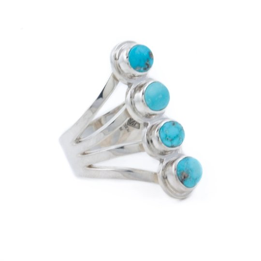 Load image into Gallery viewer, Stacked Kingman Turquoise Ring - Kingdom Jewelry
