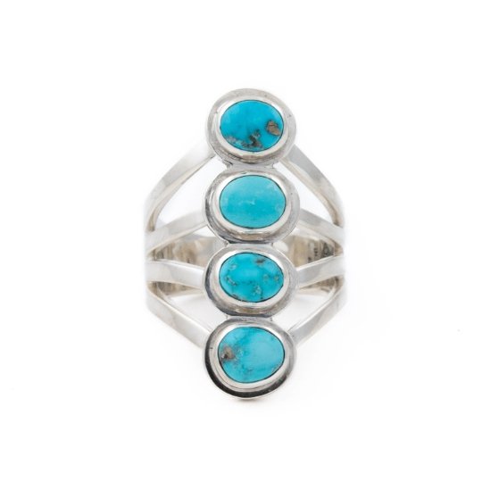 Load image into Gallery viewer, Stacked Kingman Turquoise Ring - Kingdom Jewelry
