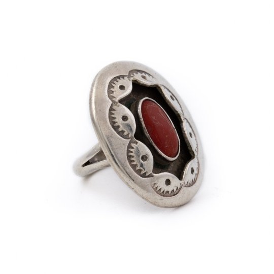Stamp Work Red Coral Shadowbox - Kingdom Jewelry