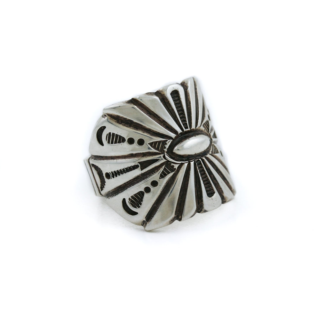 Stamped Navajo Contemporary Ring - Kingdom Jewelry