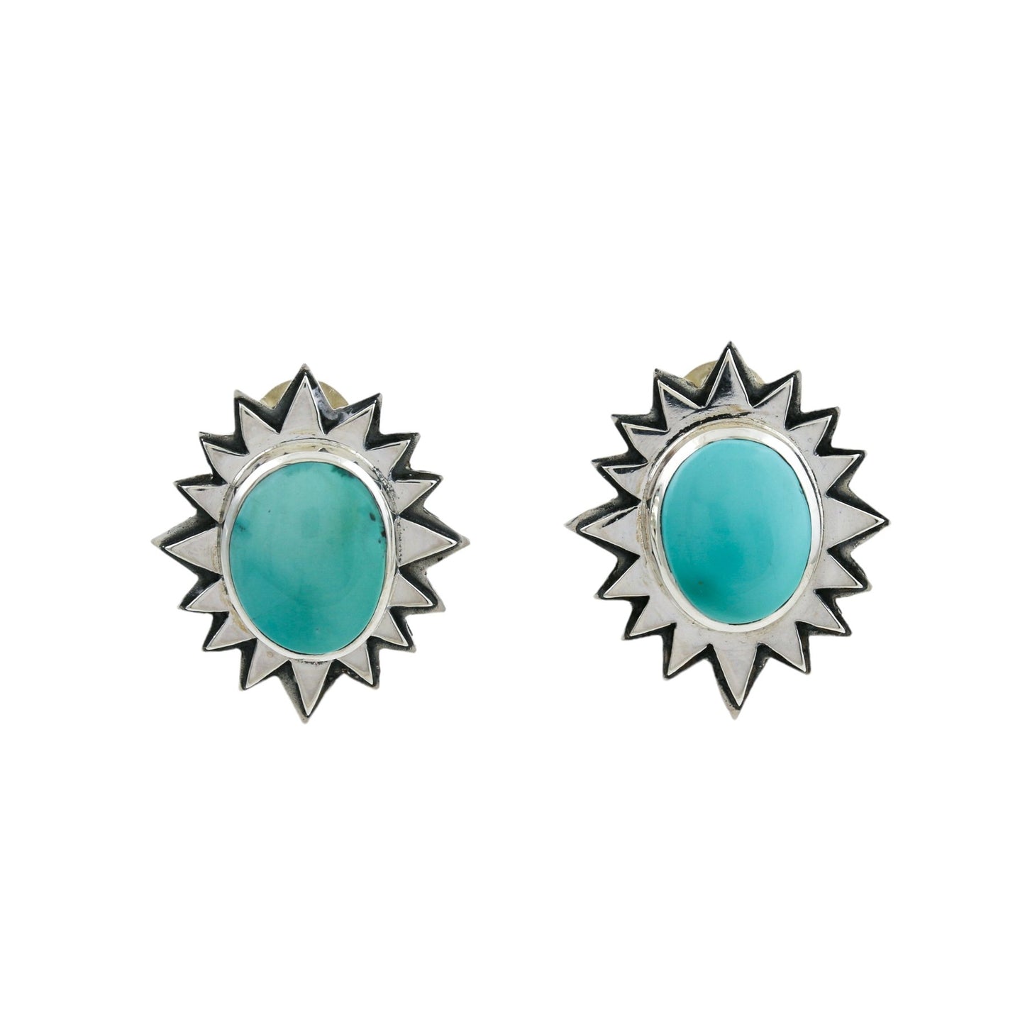 Star Burst Golden Hills Turquoise Studs - Kingdom Jewelry