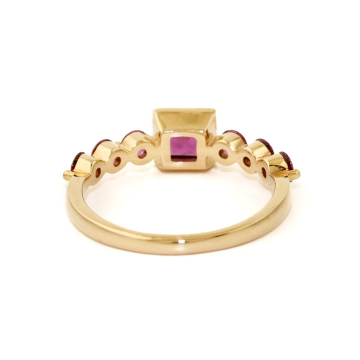 Step Cut Purple Garnet Engagement Ring - Kingdom Jewelry