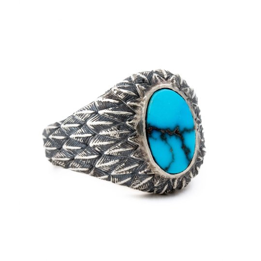Sterling Silver Griffin Ring with Egyptian Turquoise - Kingdom Jewelry