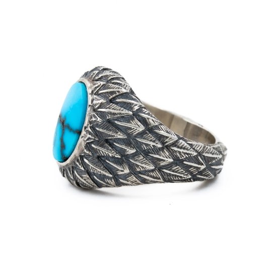 Sterling Silver Griffin Ring with Egyptian Turquoise - Kingdom Jewelry
