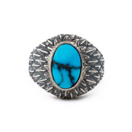 Sterling Silver Griffin Ring with Egyptian Turquoise - Kingdom Jewelry