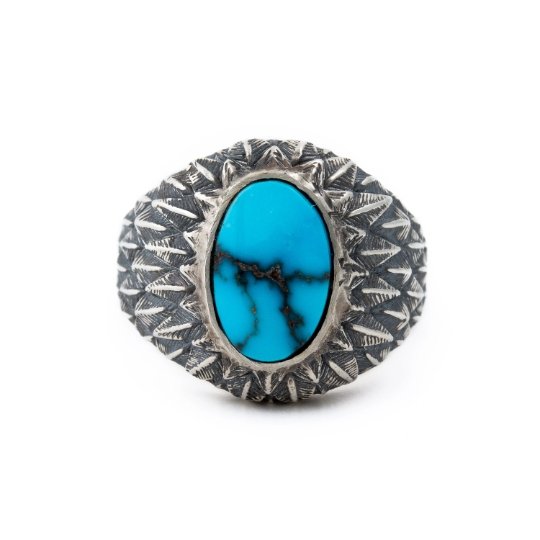 Load image into Gallery viewer, Sterling Silver Griffin Ring with Egyptian Turquoise - Kingdom Jewelry

