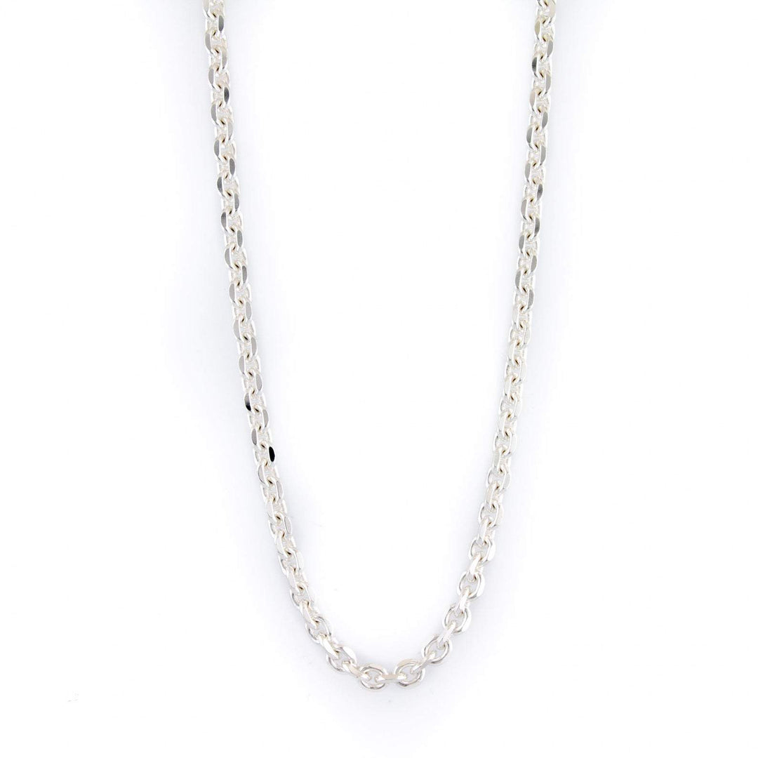 Sterling Silver Square Rolo Chain Necklace - Kingdom Jewelry