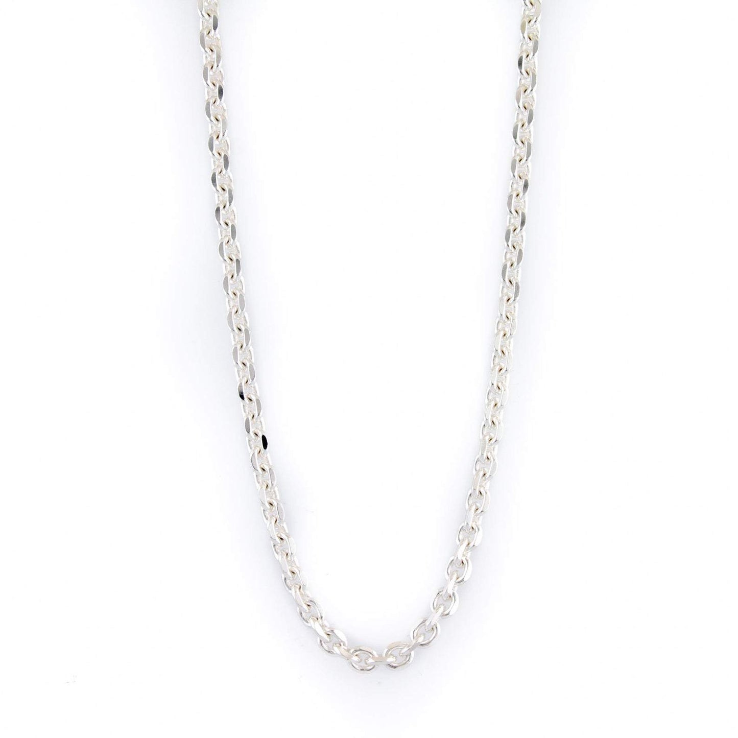 Sterling Silver Square Rolo Chain Necklace - Kingdom Jewelry