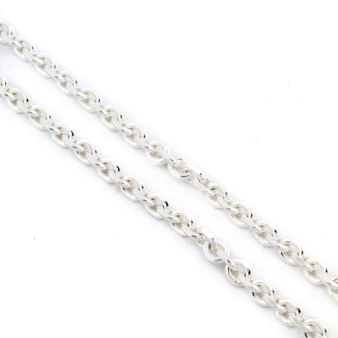 Sterling Silver Square Rolo Chain Necklace - Kingdom Jewelry