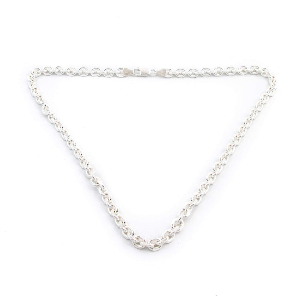 Sterling Silver Square Rolo Chain Necklace - Kingdom Jewelry