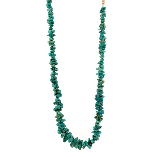 Stunning Turquoise Nugget x Olive Shell Heishi Necklace - Kingdom Jewelry
