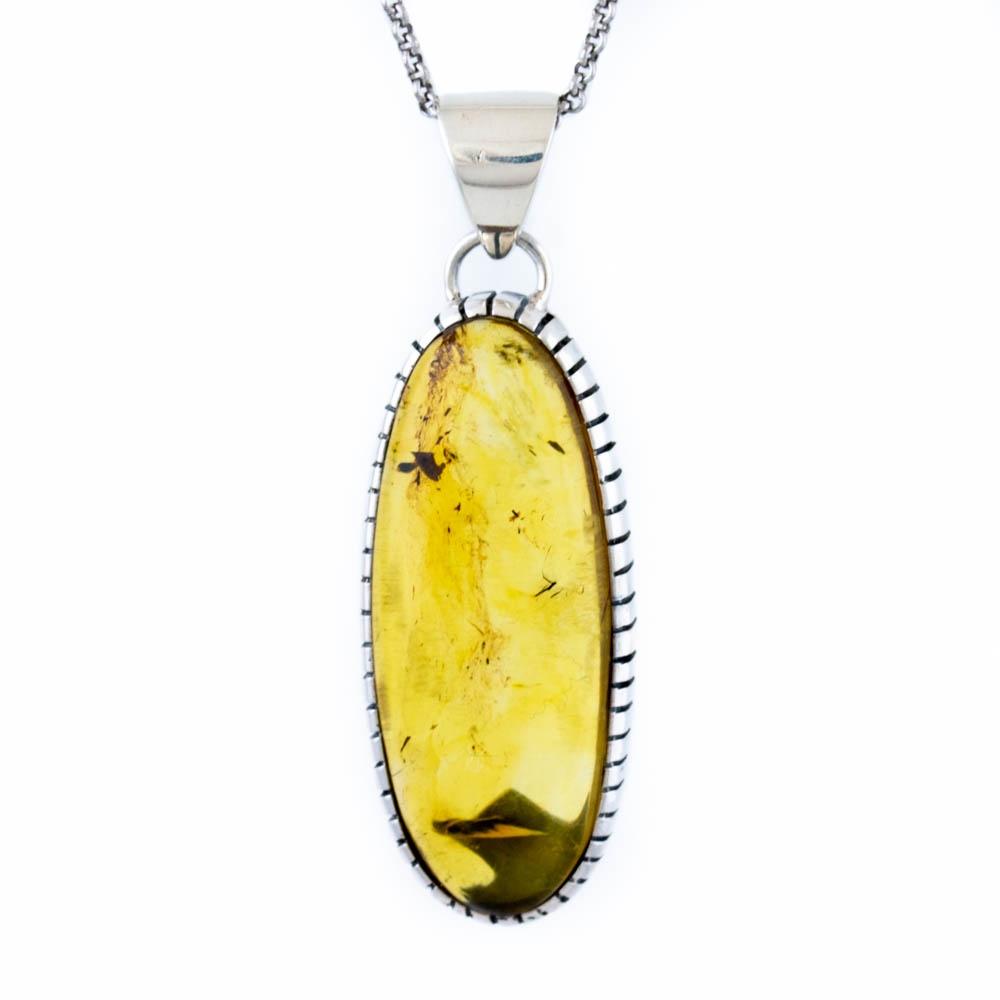 Sunny Mexican Amber Pendant - Kingdom Jewelry